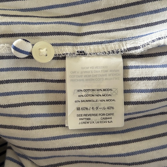 Madewell Wrap Blouse Striped Blue and White with Bow and Buttons Size XS - Picture 14 of 15